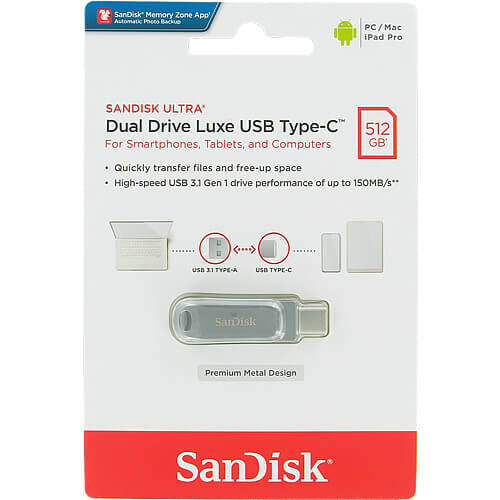 فلش SanDisk Ultra Dual Drive Luxe 512GB